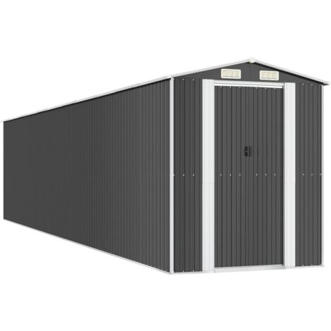 Abri de jardin cabane cabanon maison de stockage remise extérieur hangar outils robuste 192 x 938 x 223 cm acier galvanisé anthracite