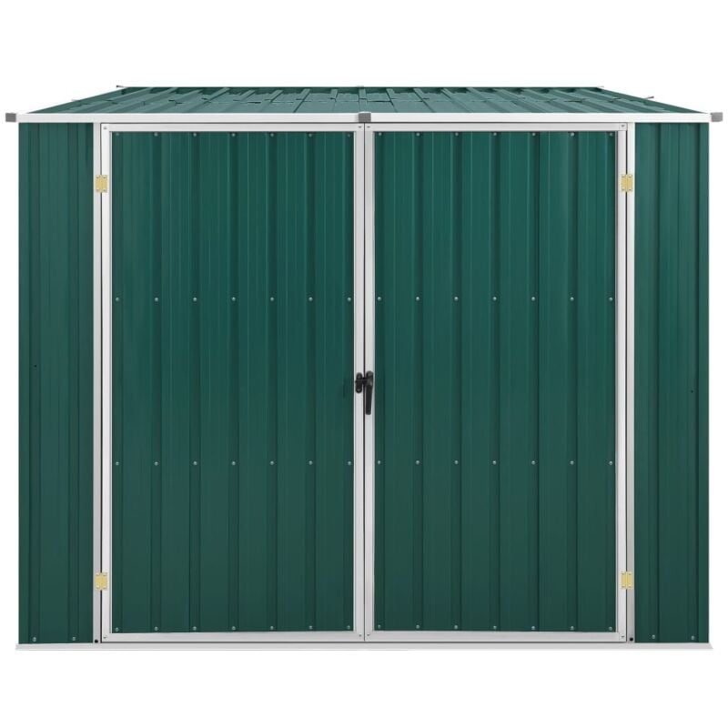 Helloshop26 - Abri de jardin cabane cabanon maison de stockage remise extérieur hangar outils robuste 195 x 198 x 159 cm acier galvanisé vert