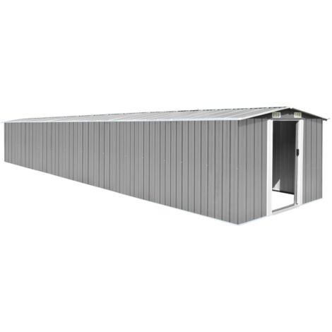 Abri de jardin cabane cabanon maison de stockage remise extérieur hangar outils robuste 257 x 779 x 181 cm acier galvanisé gris