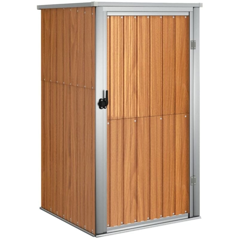Abri de jardin cabane cabanon maison de stockage remise extérieur hangar outils robuste 88 x 89 x 161 cm acier galvanisé marron