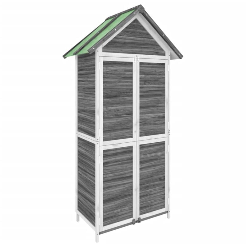 Abri de jardin cabane cabanon maison de stockage remise extérieur hangar outils robuste 89 x 52,5 x 175 cm bois massif pin gris