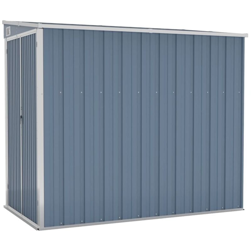 Abri de jardin cabane cabanon maison de stockage remise extérieur hangar outils robuste mural 118 x 194 x 178 cm acier galvanisé gris