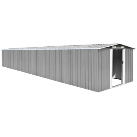 Abri de jardin, Cabane de jardin, Abri de stockage gris 257x779x181 cm acier galvanisé con541698 Maison Chic
