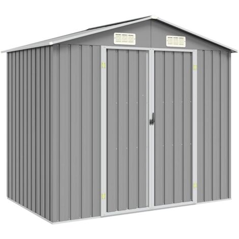 Abri de jardin Cabane de jardin - Gris 205x129x183 cm Acier galvanisé BV861417 - BonneVie