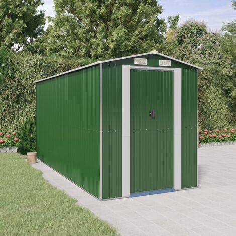 Abri de jardin Cabane de jardin - Vert 192x440x223 cm Acier galvanisé BV710399 - BonneVie
