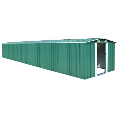 Abri de jardin Cabane de jardin - Vert 257x779x181 cm Acier galvanisé BV351335 - BonneVie