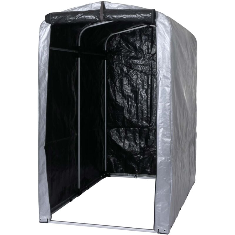 Décoshop26 - Abri de jardin en aluminium rangement divers extérieur protection uv imperméable 201x121x201 cm argent 040005735