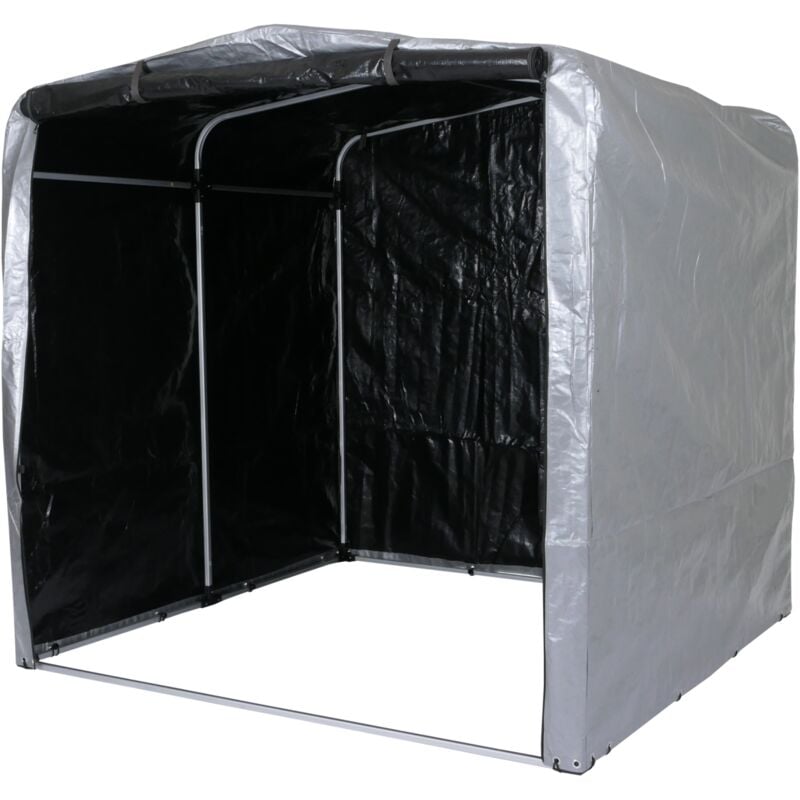 Décoshop26 - Abri de jardin en aluminium rangement divers extérieur protection uv imperméable 201x201x201 cm argent 040005737