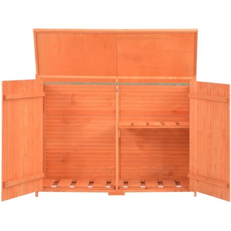 Abri de jardin en bois 120x50x91 cm – Toit imperméable en polyester – 2 étagères et 2 portes – Résistant à l'eau et à l'usure – Inlife