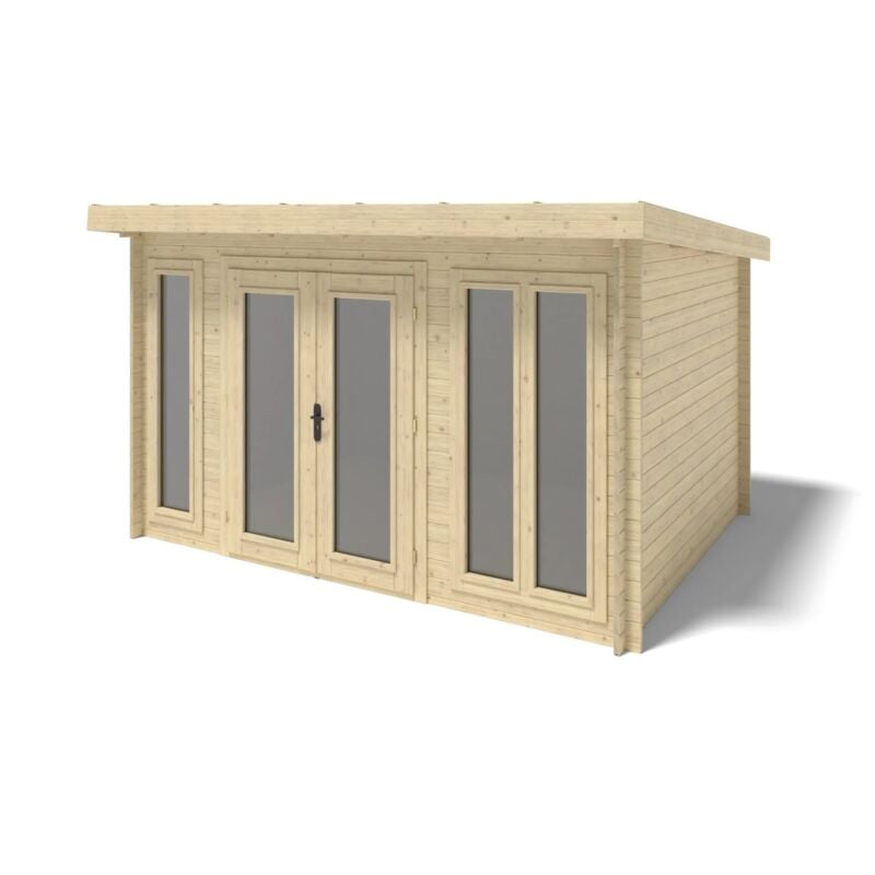 Altanka - Abri de jardin en bois - 12m2 - 4x3m - Ep. 34mm - Couleur: naturel