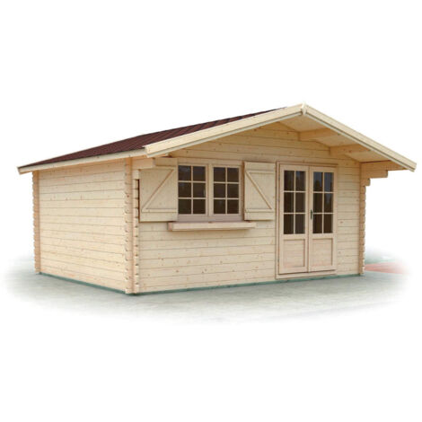 Abri de jardin en bois ESSEX (Isolé, 44+44 mm), 5x4 m, 20 m²