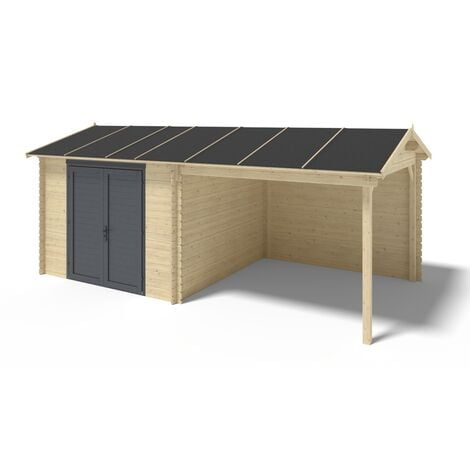Abris-Co Bois. Garage ossature bois : Modèle MARS 40 m²