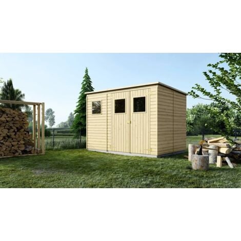 Abri de jardin en bois 4,86 m2 - 2,70x1,80 m - Couleur: naturel