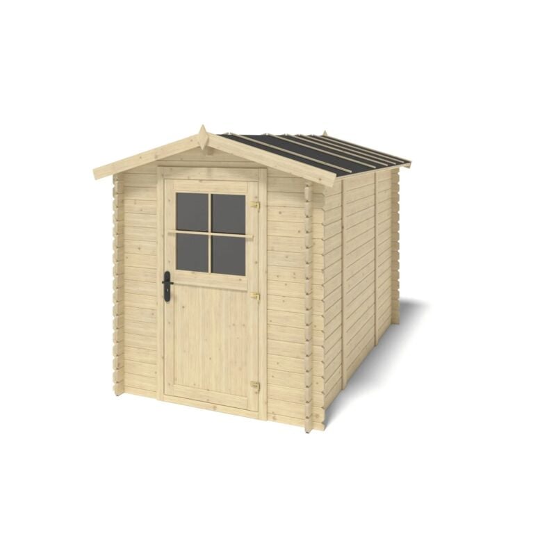 Altanka - Abri de jardin en bois - 5,70m2 - 1,90x3m - Ep. 28mm - Couleur: naturel