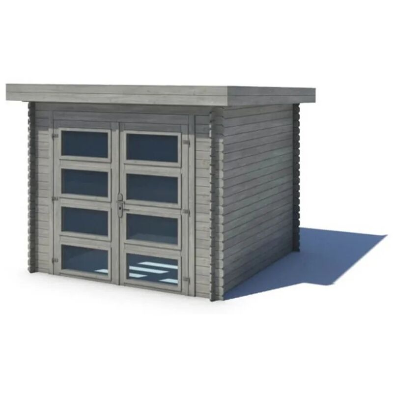 Altanka - Abri de jardin en bois - 6m2 - 2,46x2,46m - Traité - Ep. 19mm - Couleur: gris