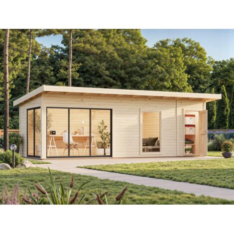 Abri de jardin en bois Andrea 21,1 m2 Slide Naturel