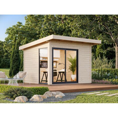 Abri de jardin en bois Andrea 7,5 m2 Slide Plus Naturel