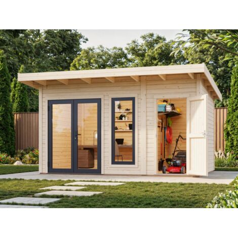 Abri de jardin en bois Aurelia 12,4 m2 Naturel
