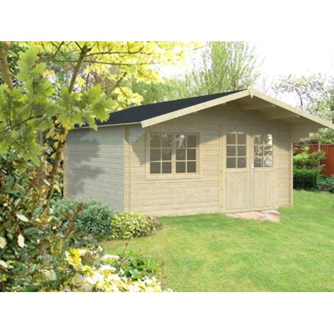 Abri de jardin en bois Britta 17,5 m2 Naturel
