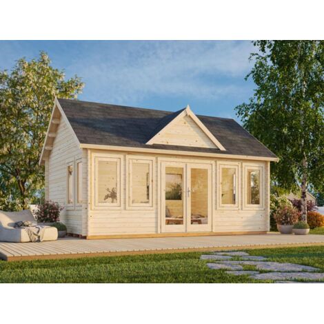 Abri de jardin en bois Claudia 19,4 m2 Traité Translucide