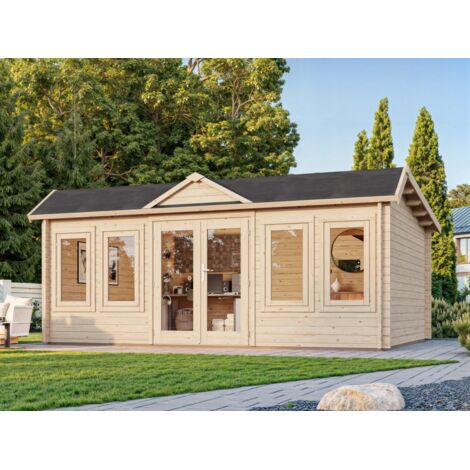 Abri de jardin en bois Claudia monopente 19,4 m2 Naturel