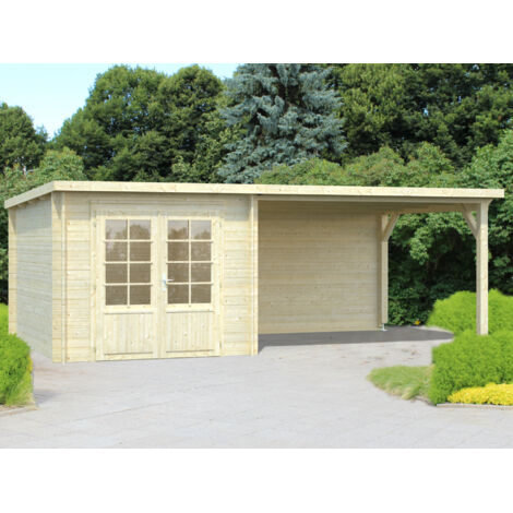 Abri de jardin en bois Ella 6,9+10,0 m2 Naturel