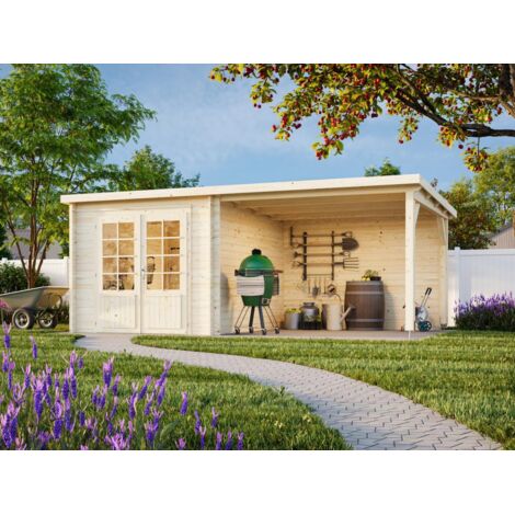 Abri de jardin en bois Ella 6,9+8,2 m2 Naturel