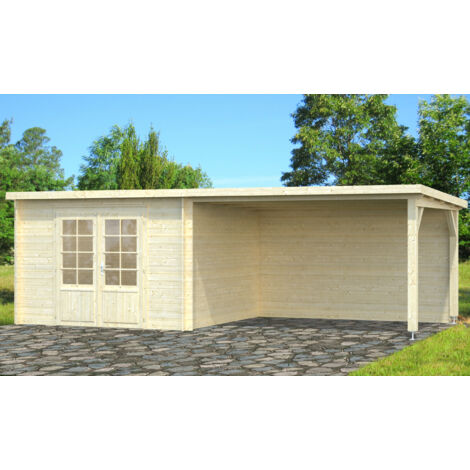 Abri de jardin en bois Ella 8,7+10,0 m2 Naturel