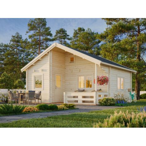 Abri de jardin en bois Emily 40,1+5,2 m2 Naturel