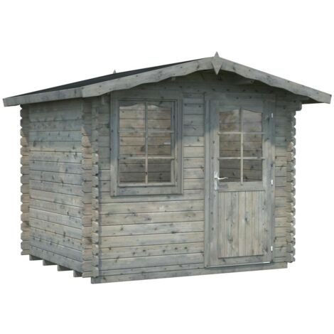 Abri de jardin en bois Emma 4,6 m2 Traité Gris