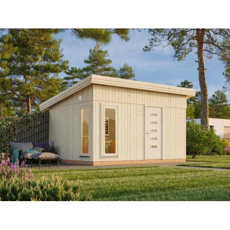 Abri de jardin en bois Etta 13,6 m2 Naturel