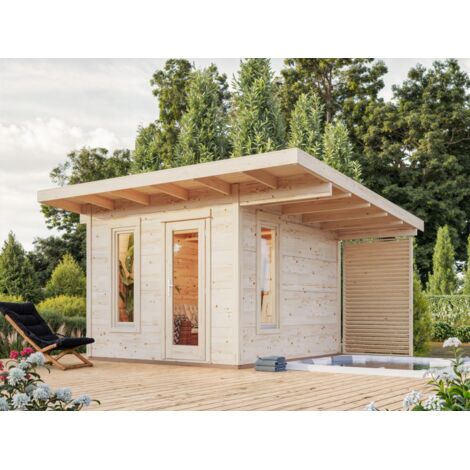 Abri de jardin en bois Grace 8,1+4,1 m2 Naturel