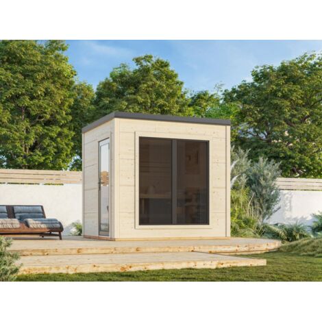 Abri de jardin en bois Grace Sauna 5,3 m2 Naturel