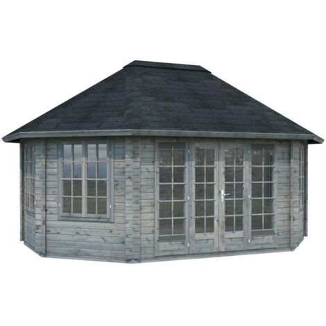 Abri de jardin en bois Hanna 20,3 m2 Traité Gris