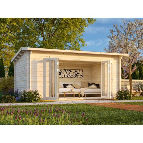 Abri de jardin en bois Ines 13,7 m2 Bifold Naturel