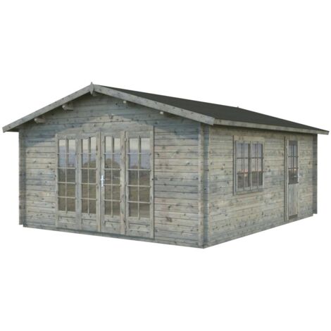 Abri de jardin en bois Irene 23,9 m2 Traité Gris