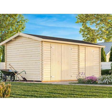 Abri de jardin en bois Jari 14,5 m2 Traité Translucide