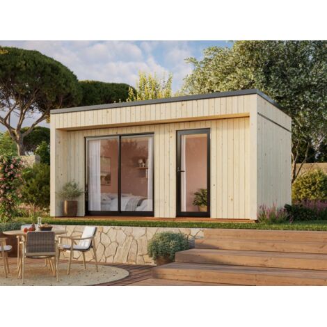 Abri de jardin en bois Johanna 13,6 m2 Naturel