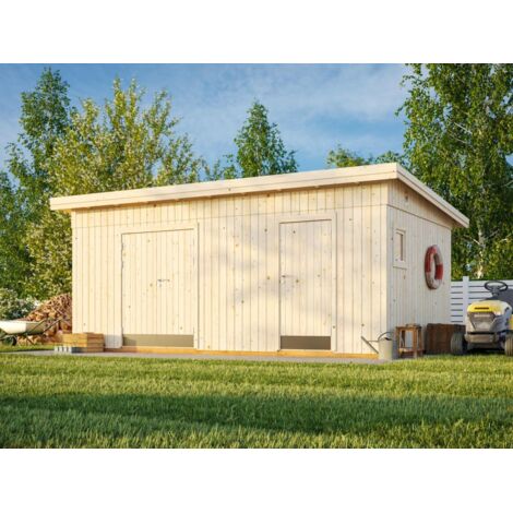 Abri de jardin en bois Kalle 16,9 m2 Naturel