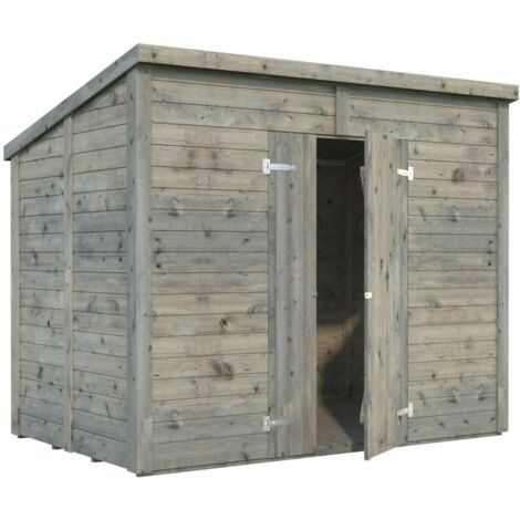 Abri de jardin en bois Leif 4,5 m2 Traité Gris