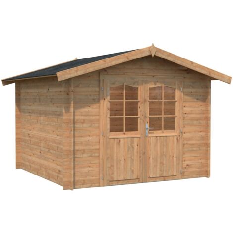 Abri de jardin en bois Lotta 7,3 m2 Traité Marron