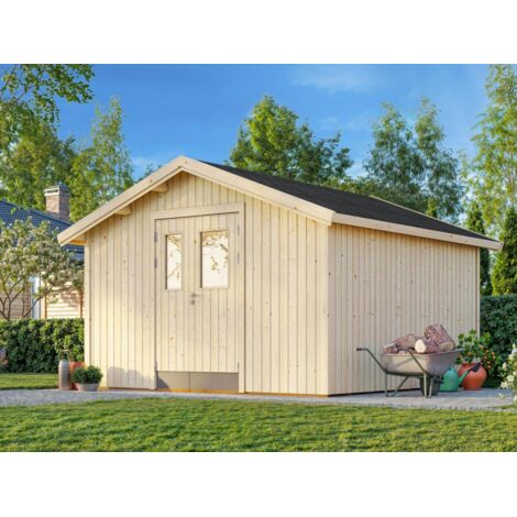 Abri de jardin en bois Lucas 12,1 m2 Naturel