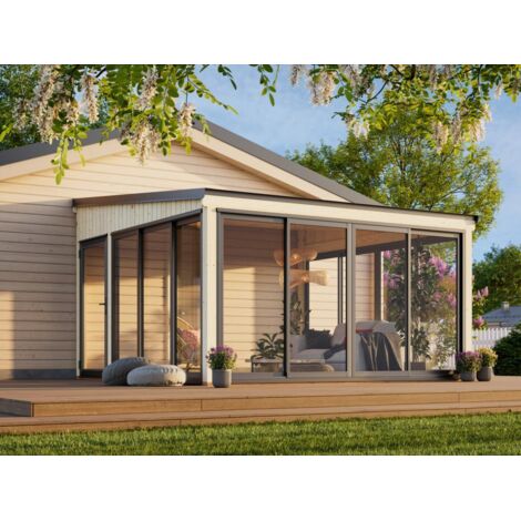 Abri de jardin en bois Lumi 16,6 m2 Slide Plus Naturel