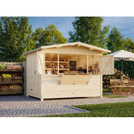 Abri de jardin en bois Marian 6,2 m2 - kiosque pliable Naturel