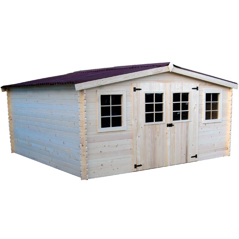 Habrita - Abri de jardin sans plancher 16.81 m² bois naturel ba 4040.02 n
