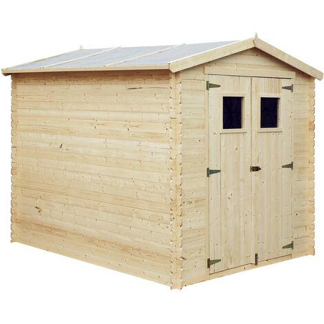 Abri de Jardin en Bois Massif Gardiun Alexander II - 5,52 m² Ext. 256x216x218 cm Toiture d'Asphalte