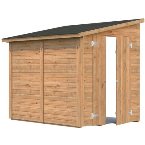 Abri de jardin en bois Mia 3,6 m2 Traité Marron