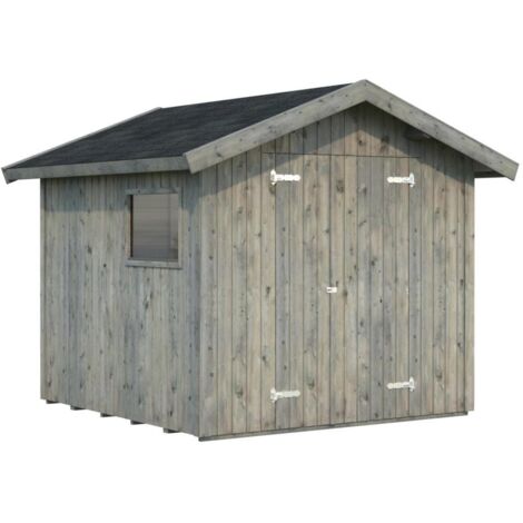 Abri de jardin en bois Nils 5,4 m2 Traité Gris