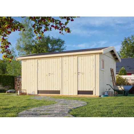 Abri de jardin en bois Olaf 13,5 m2 Naturel