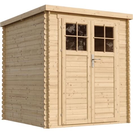Abri de jardin en bois - porte verrouillable de haute qualité - Stockage extérieur l204xL204xH200 cm/3.53 m2 - Petit abri à outils, Local à vélos - TIMBELA M309F